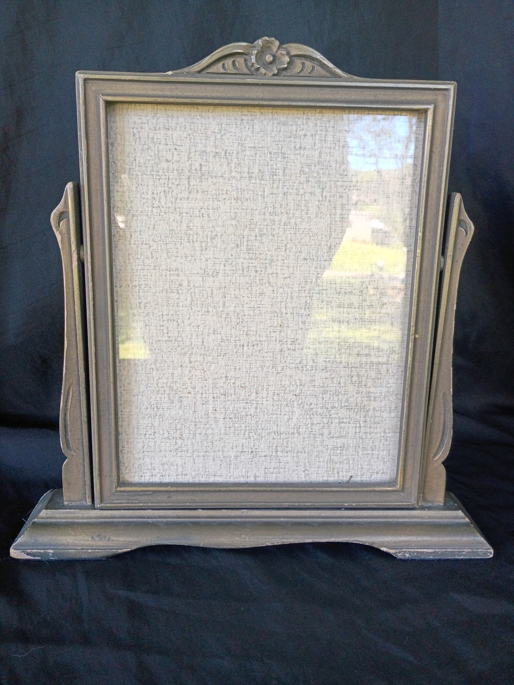 Antique Carved Wood Tilting Tabletop Picture Frame